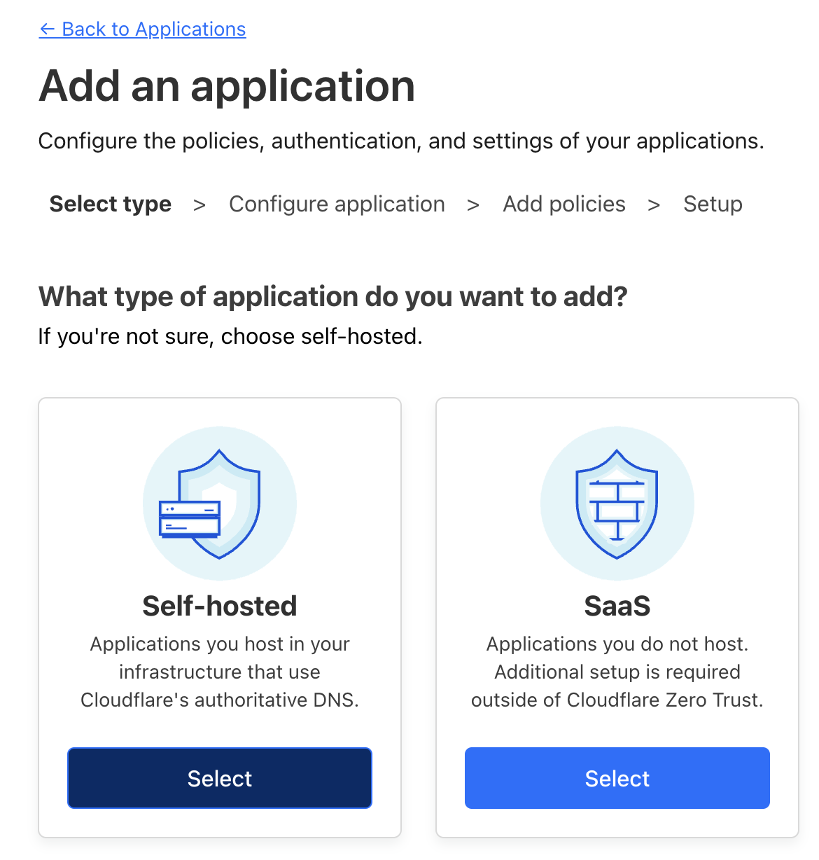 Cloudflare Application Security Menu for Self-Hosted applications