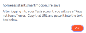 Tesla page not found known error message